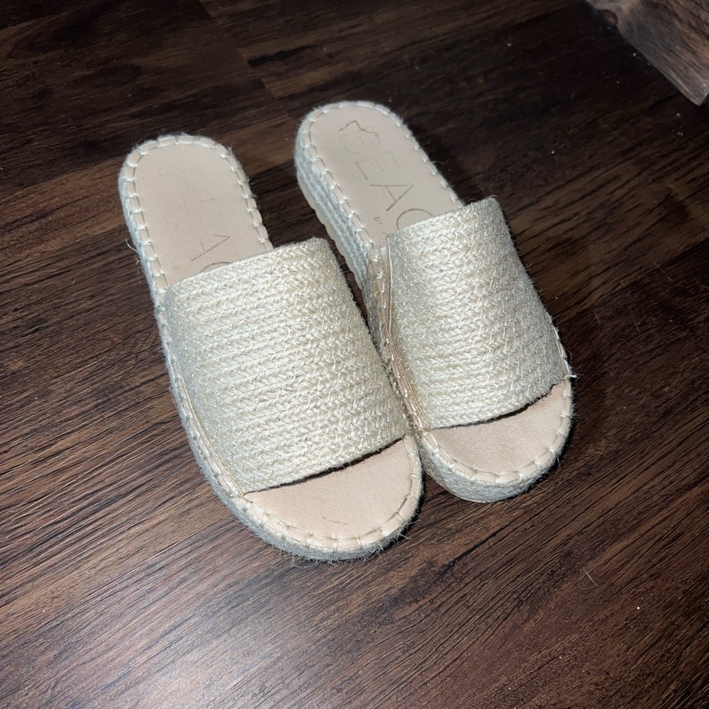 Women's Beige Espadrille Slides